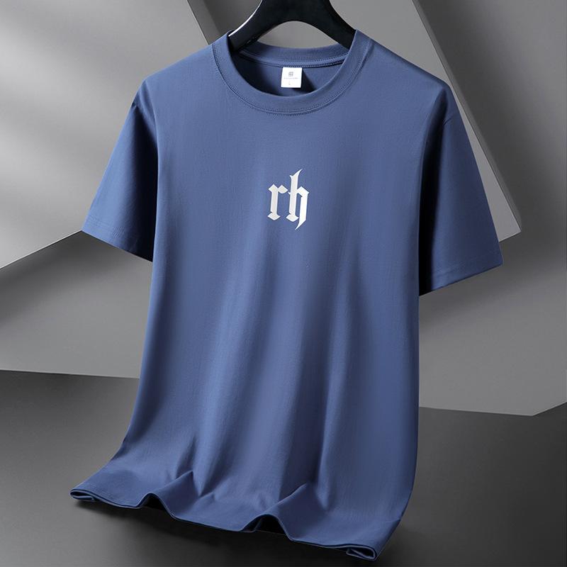 RH 10 Farben Reine Baumwolle Männer T-shirt Rundhals Kurzarm Lose Mans T-shirt S-6XL