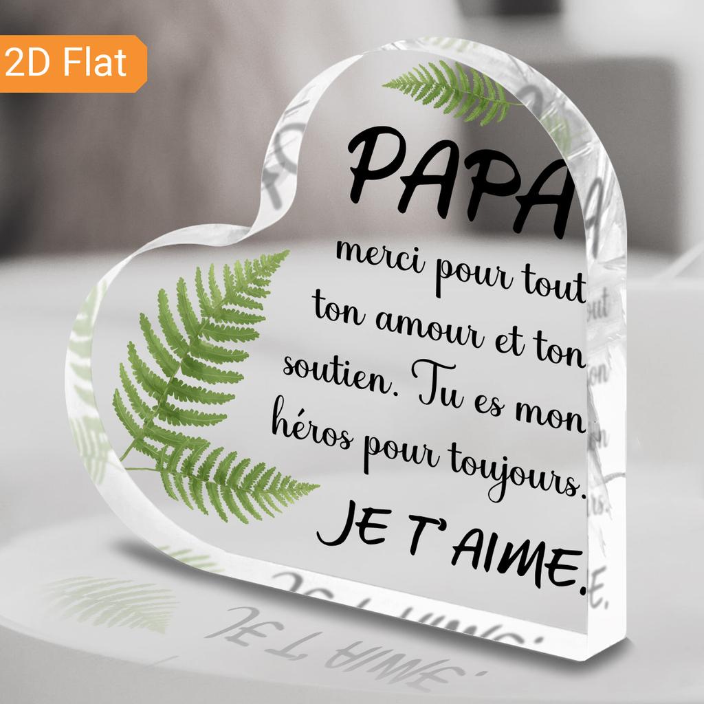 "I Love You Dad" Inscription - Heart-Shaped, Living Room & Desk Decor, Father's Day Gift for Dad, Classic Year-Round Present, Nurseries, Home Desk Li