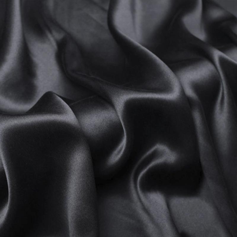 Spot 19 mmi silk elastic satin face cloth dress shirt fabric silk elastic satin 114 door width чёрный
