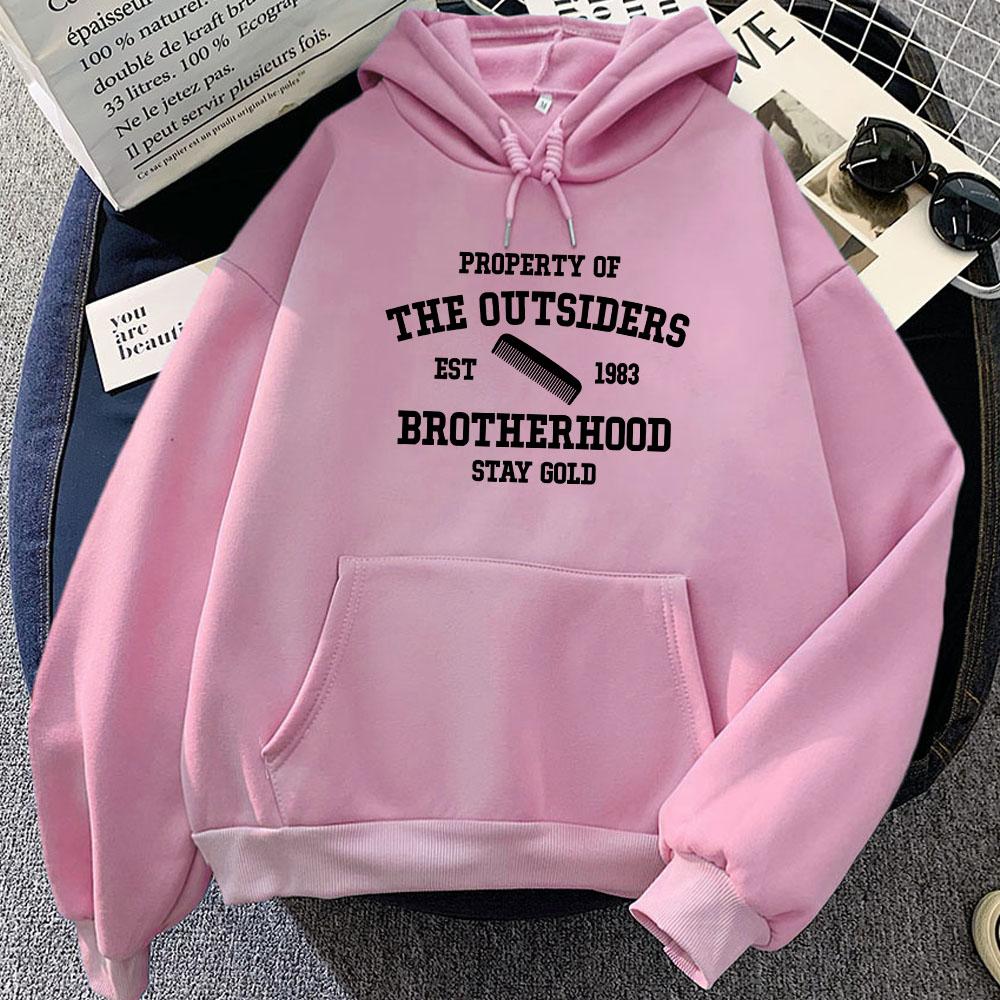 Property of The Outsiders Est 1983 Brotherhood Hoodies Stay Gold Letter Printing Sweatshirts Ropa De Mujer Sudaderas Men Clothes