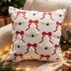 Soft Christmas Pillow Cover Santa Claus Bowknot Throw Cushion Case Square 45cm 17.72in Xmas Tree Pillowslip Home Decor
