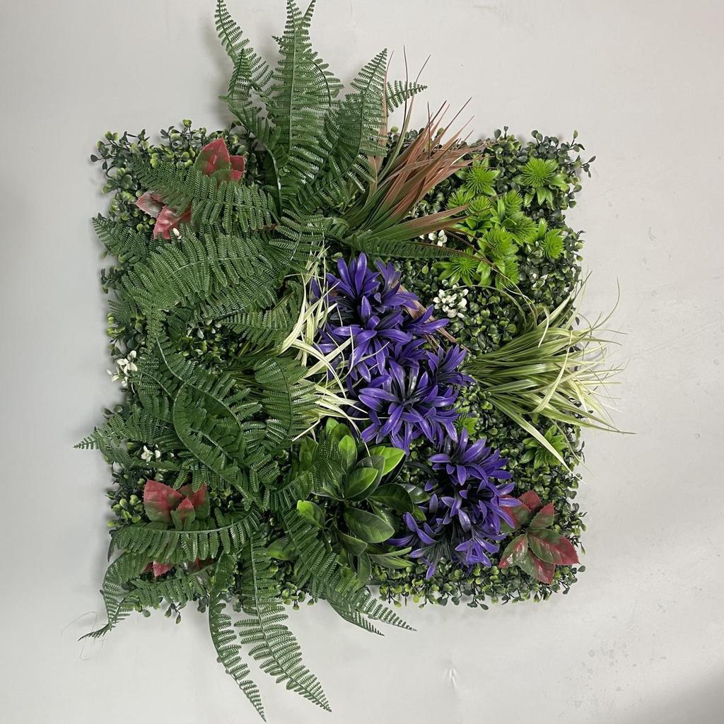 50×50cm Artificial Green Plant Wall - Plastic Vertical Garden, Fake Flower Wall, Synthetic Turf Background