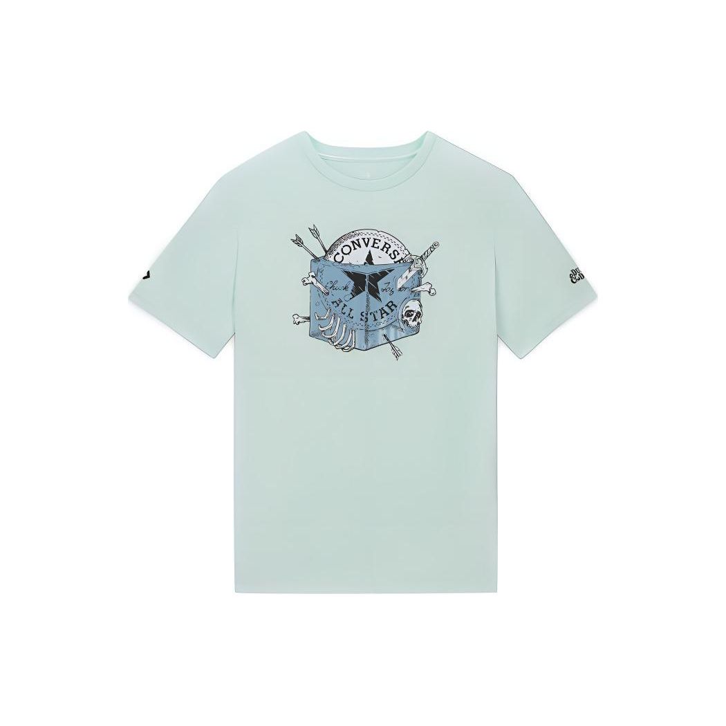 

Converse X Dungeons & Dragons Anime Print Повседневная футболка с круглым вырезом и короткими рукавами Топы унисекс Светло-зеленый 10027139-A01
