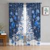 Christmas Snow Land Tree Snowflake TCurtains For Living Room Bedroom Kitchen Decoration Window Tulle Curtain