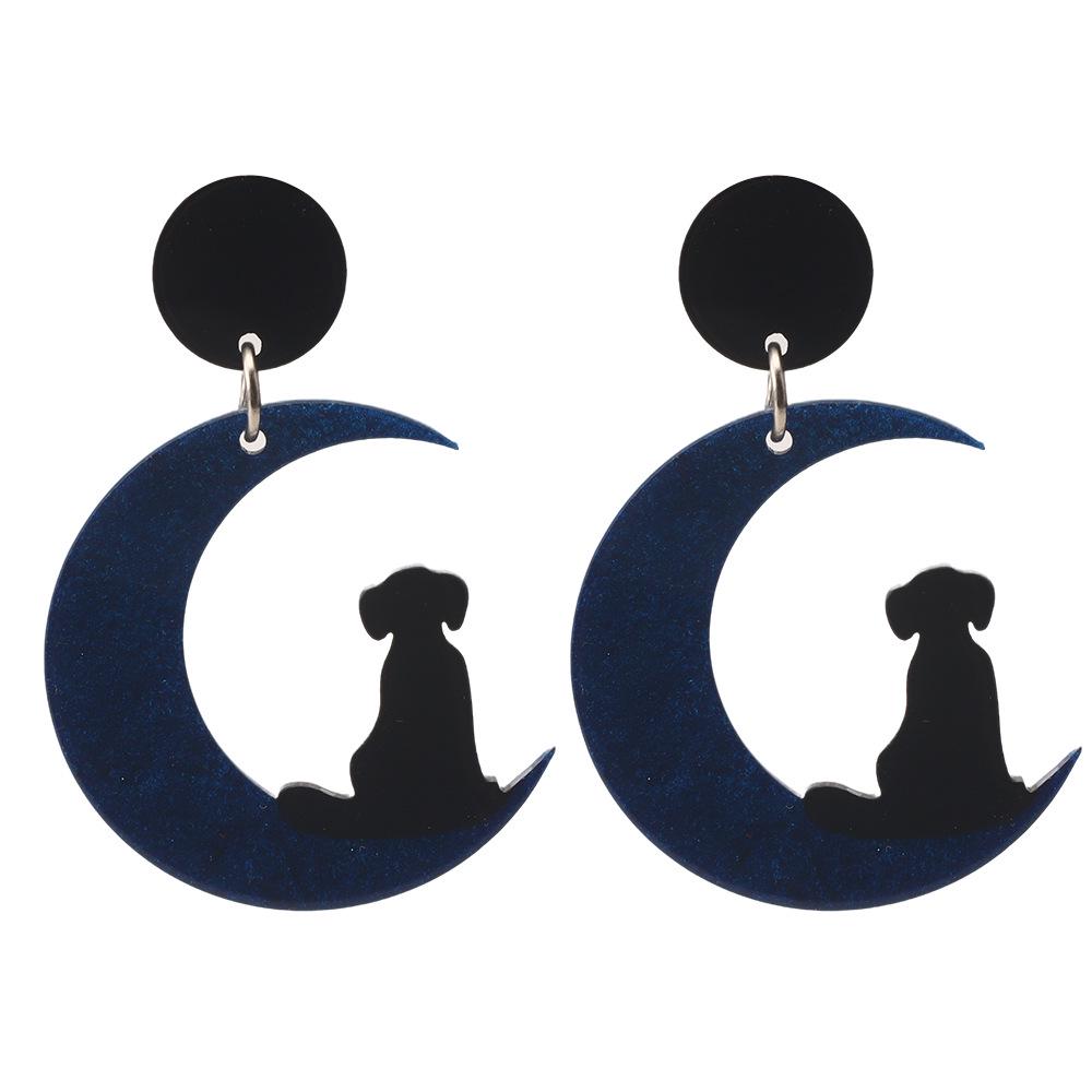 

Korean Style Cute Cat & Dog Drip Oil Alloy Earrings - High-End, Adorable, and Versatile Ear Hooks
