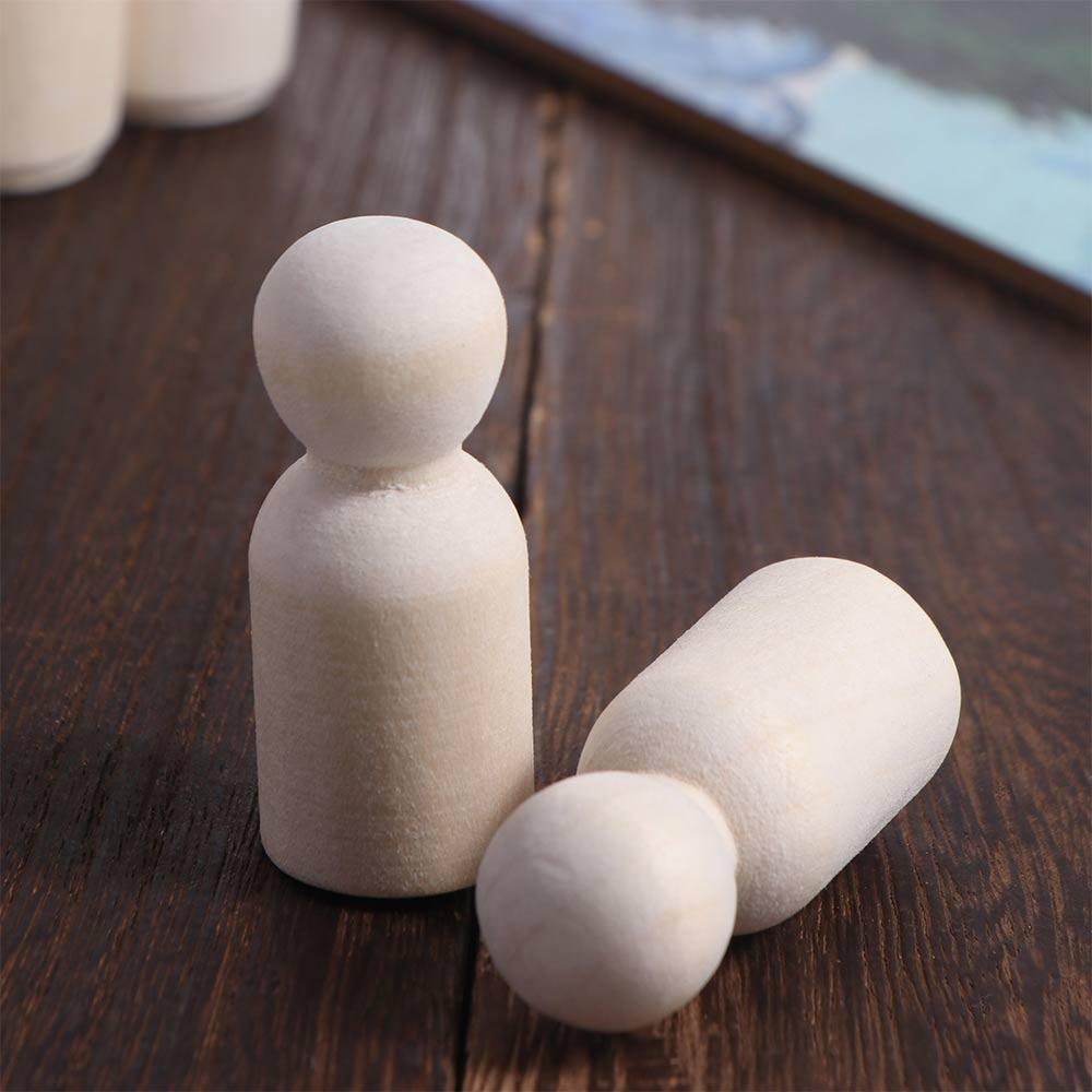 Wood Blank Handmade Puppets Wooden Peg Doll Wood Crafts Wedding Decoration Unpainted Figures