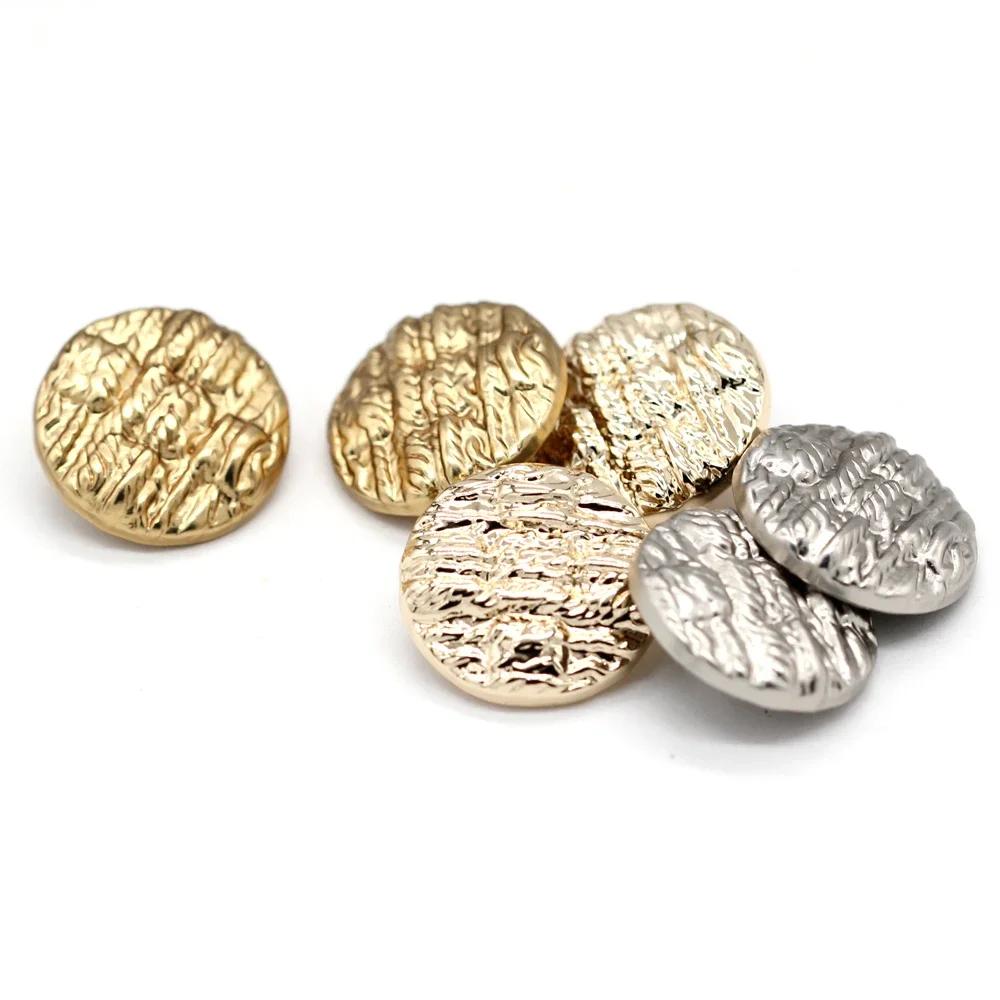 Hengc 15/18/20/23Mm Round Gold Metal Buttons For Sewing Fashion Coat Suit Handmade Decorations Diy Supplies
