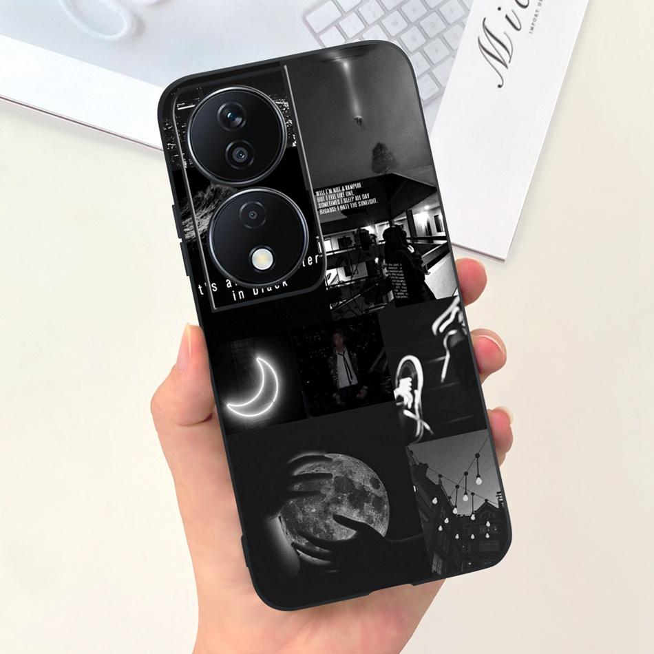 Cool Fashion Moon Printed Case For Honor X7b Candy Color Soft Silicon TPU Shockproof Phone Cases For HonorX7b X 7B 4G CLK-LX2