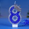 Number Birthday Candle 0-9 with Decorative Crown Design for Cake Decoration Children Party Baking Accessory