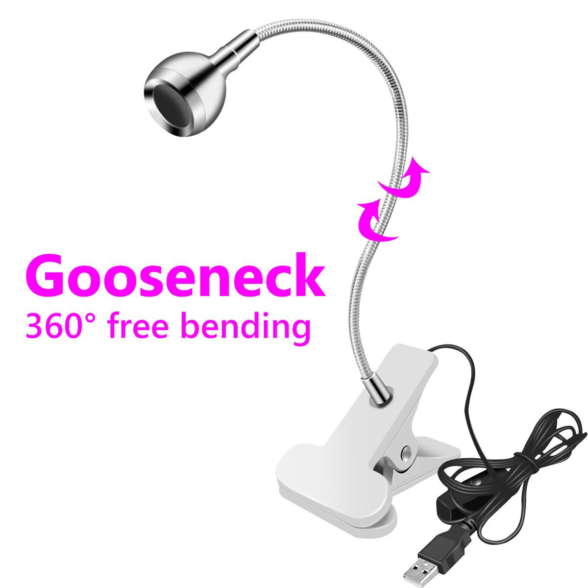 

3W Світлодіодна Ультрафіолетова Лампа Багатофункціональна Високоякісна Лампа для Сушіння УФ-Гелю для Манікюру з Кліпсою та Перемикачем USB Лампа Багатоцільова Лампа 1PCS срібний