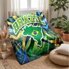 Brazil Football Printed Flannel Blanket Skin Friendly Warm Decorative Throw for Indoor Couch Bed Daily Use