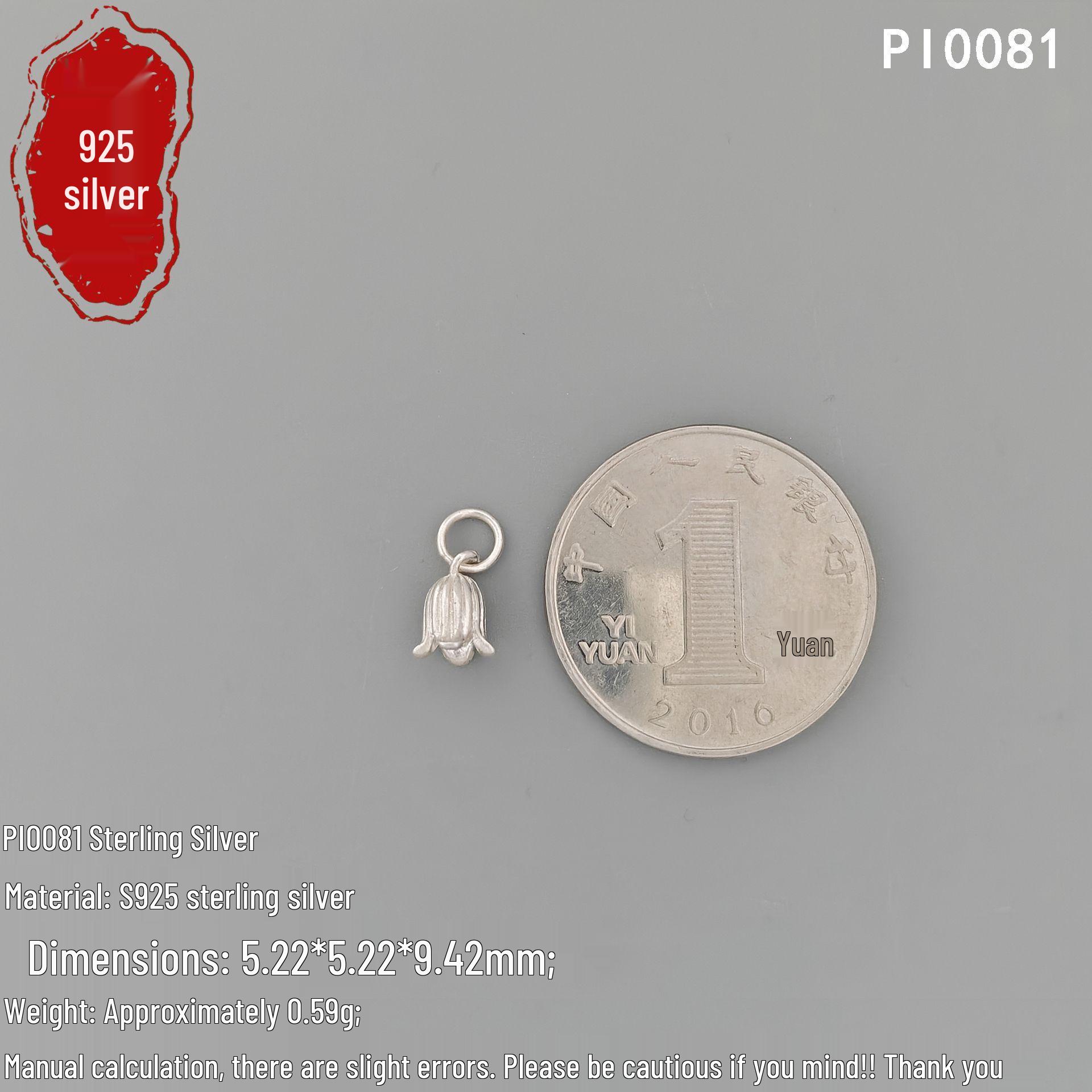 S925 Sterling Silver Handmade DIY Bracelet with Tulip Flower Pendant Charm.