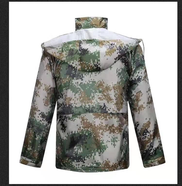 Camouflage Regenmantel- & Hosen-Set für Outdoor-Wandern und Hochwasserschutz