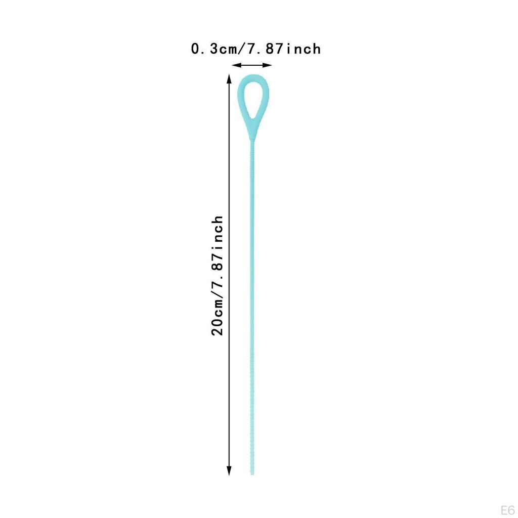 Silicone Straw Brush Long Bendable Multifuctional Bottle Reusable for Drink Lid
