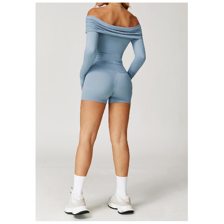 New Sexy Casual Long Sleeved Yoga Women'S One Shoulder Outer Wear Versatile Dance Sports Long Sleeved Women
