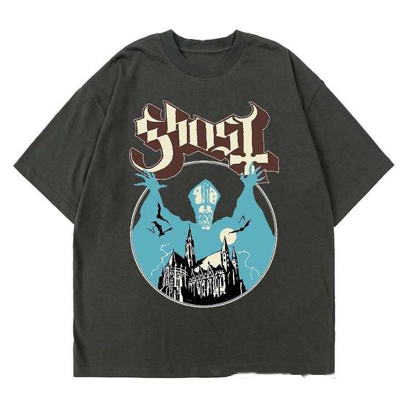 New Ghost Band T-shirt Women Oversize Fashion Cool London Singer Fans Essentials Summer Short Sleeve Print Rock Plain Black Tees