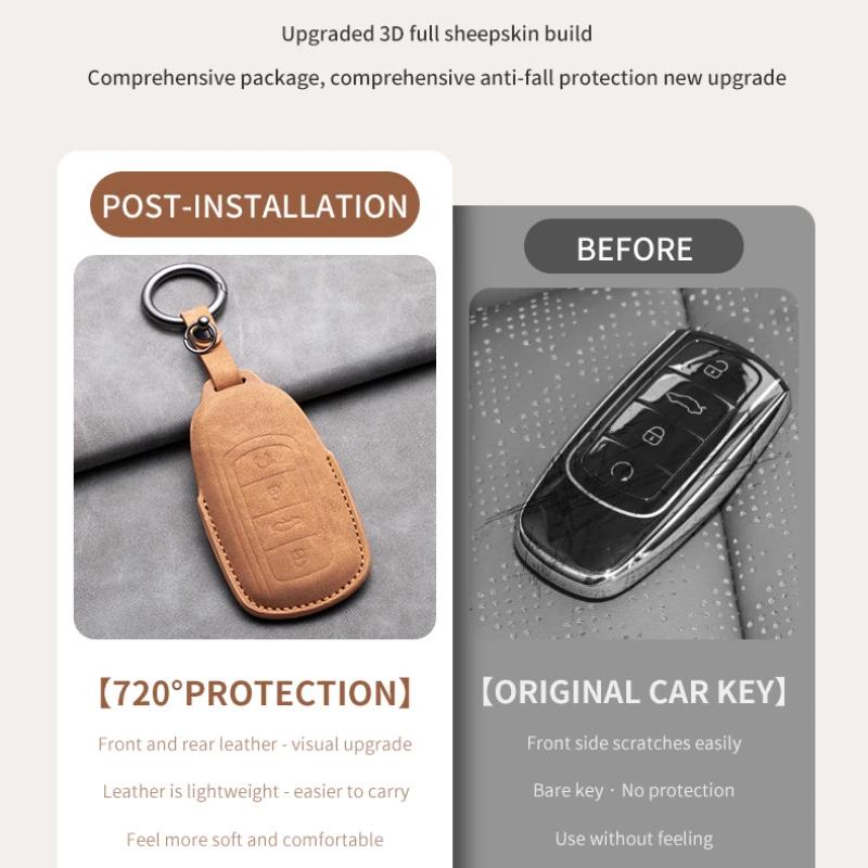 4 Button Leather Car Key Case Cover for Chery Omoda 5 2023 for Chery Tiggo 8 Pro Tiggo 7 Pro 8 PLUS Arrizo for Omoda S5 C5 Modod