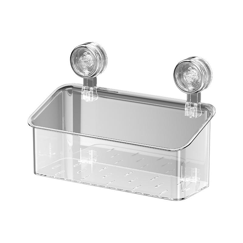 Saugnapf, Aufbewahrungsbox für Lauchzwiebeln, Ingwer und Knoblauch, Kein Bohren erforderlich, Wandmontiertes Küchenhaushalts-Aufbewahrungskorb-Regal für Ingwer und Knoblauch