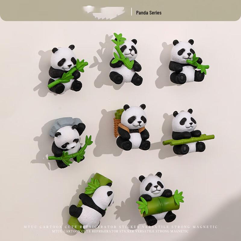 Cute 3D Panda & Bamboo Refrigerator Magnet - 1 Piece