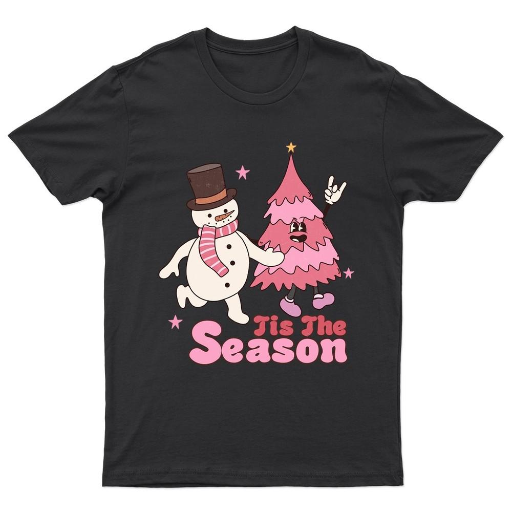 Tis The Season SnowUnisex TShirt Unisex Gift Retro Seasonal Funny Xmas Santa