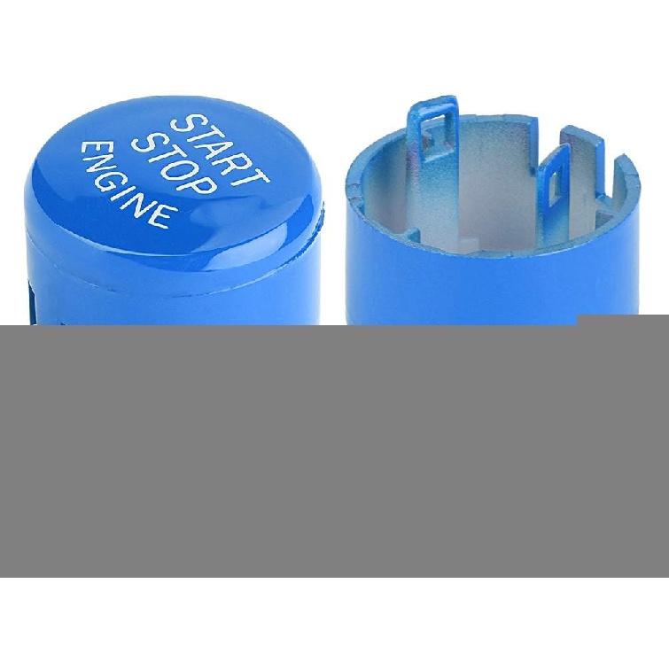 Push Switch Button, Engine Switch Cover, Car Engine One-Button Start Button Fitment for F30 G/F Disk Bottom with Start&Stop(Blue)