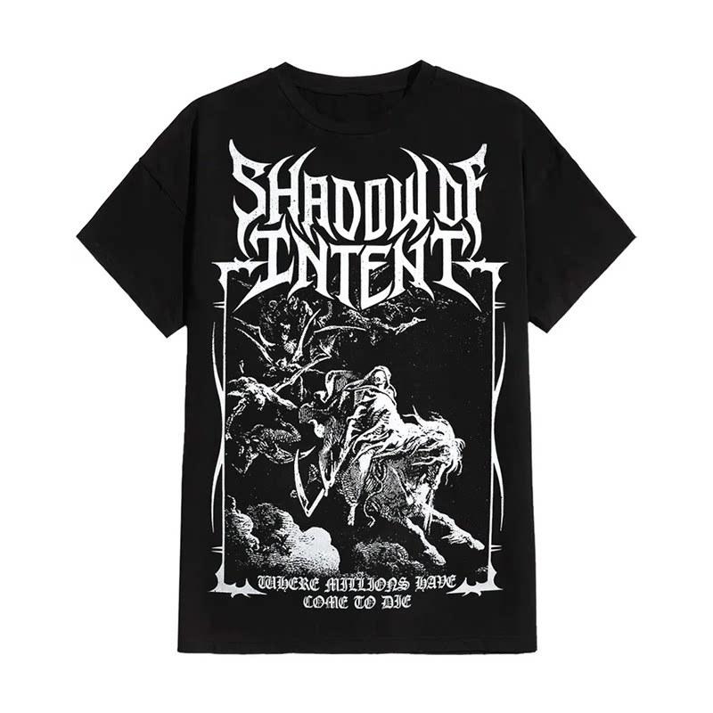 Melody Bands Intent Shadow  BLACKOUT DARK ROCK LOOSESHIRT TSHIRT M