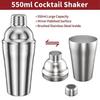 Stainless Steel Cocktail Shaker Set With Storage Wooden Rack For Home Bar Enthusiasts