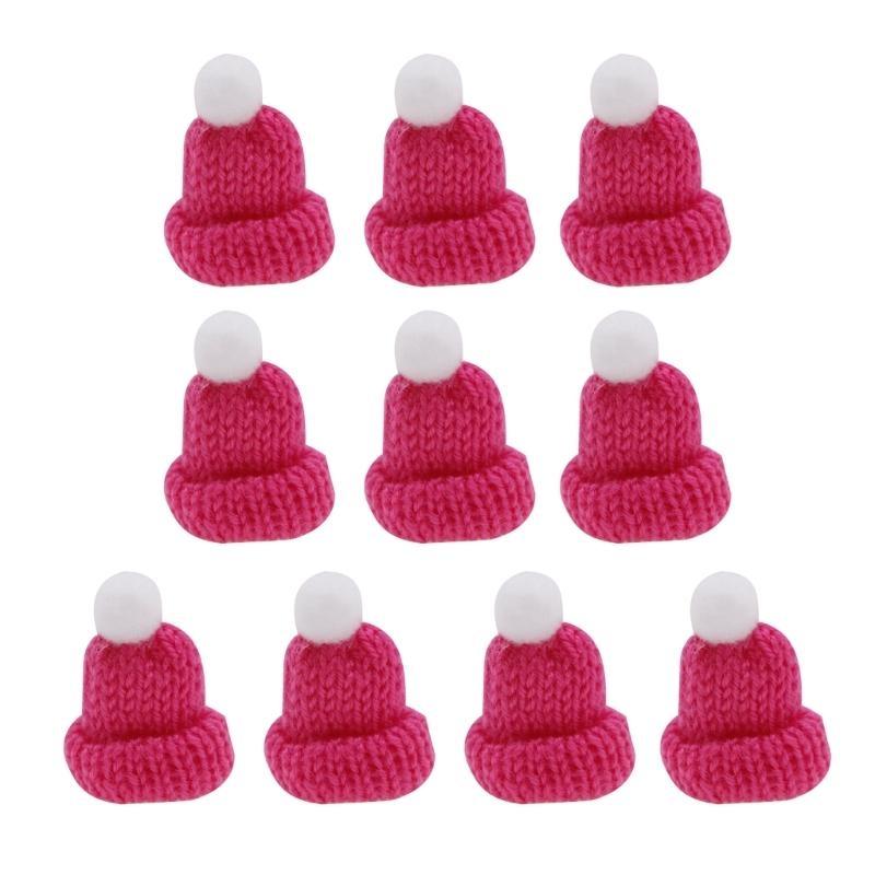 Bundle of 10 Mini Knitted Hats Clothing Accessories DIY Decorative Crafts House