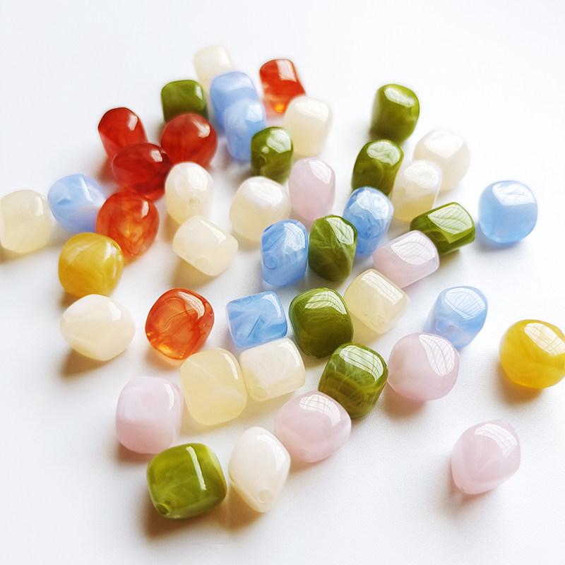 Acrylic High Gloss Double Color Small Rhombus Loose Beads for DIY Handmade Ornaments