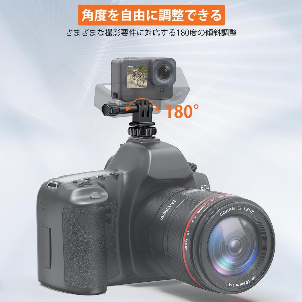 VRIG Hot Shoe Mount Hot Shoe Adapter Action Camera Mount Cold Shoe Base with Hole Tripod Mount Compatible with Video 1/4 Hero12/11/10/9/8/7/6/5,