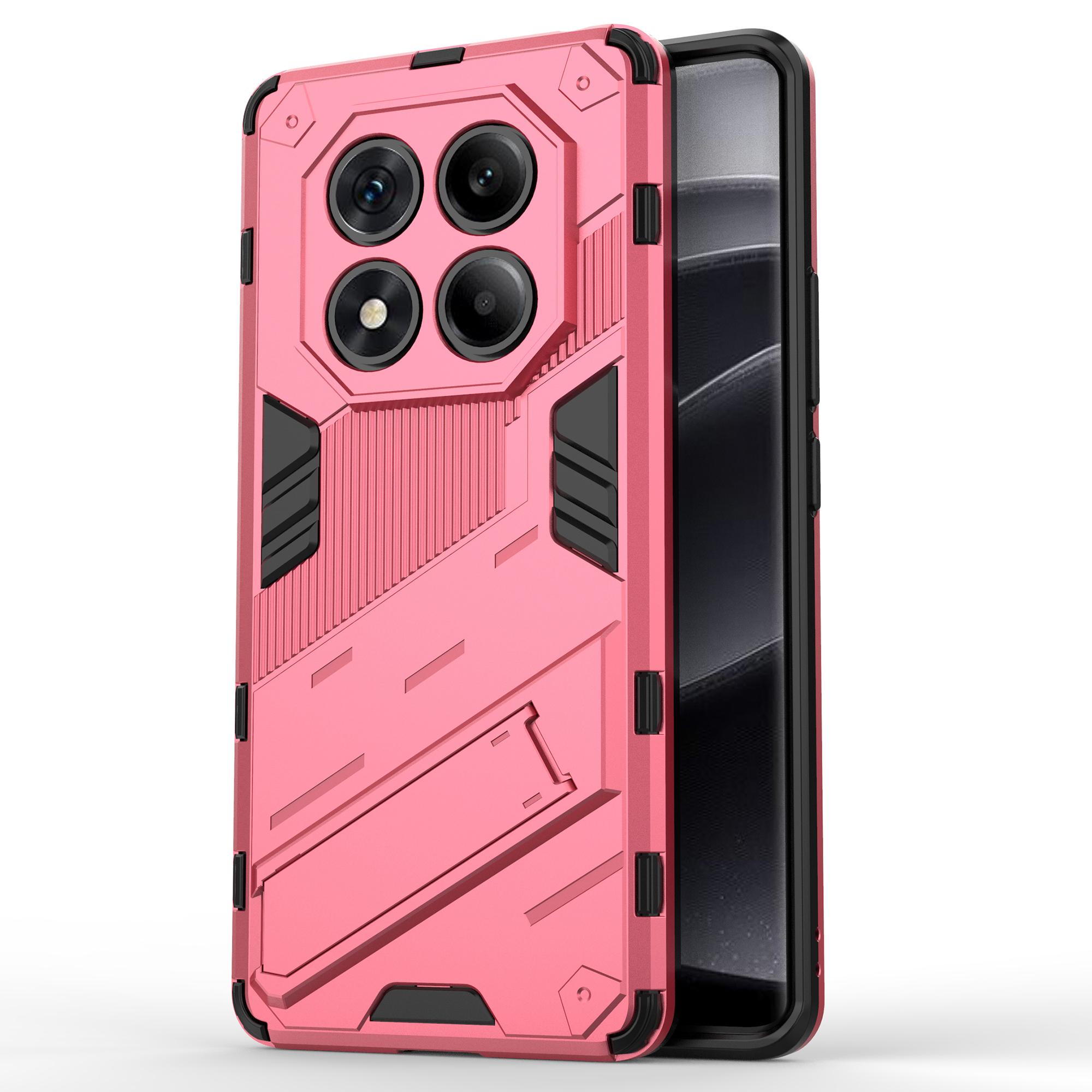 

For Xiaomi Redmi Note 14 Pro 4G Case PC+TPU Shockproof Phone Cover with Kickstand Rose