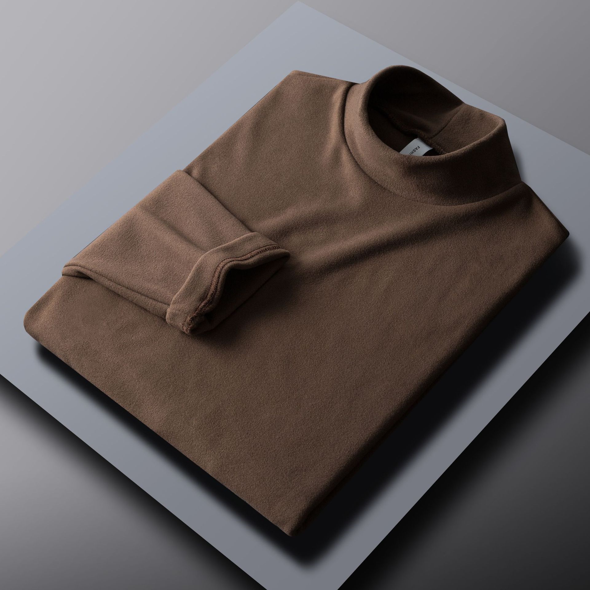 

Men S Semi High Neck Top Slim Fit Elastic Long Sleeved T-Shirt Solid Color Versatile Base Shirt Warm And Comfortable Top 3XL