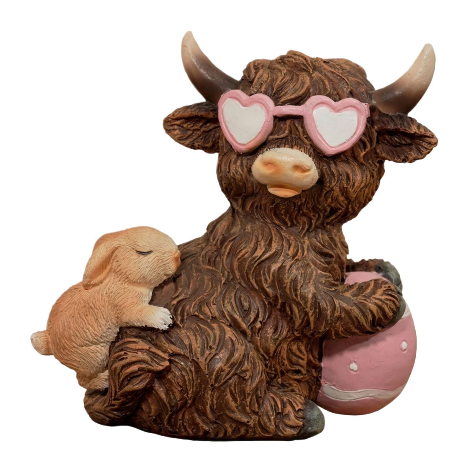 Easter  Cow Resin Home Decor One Size