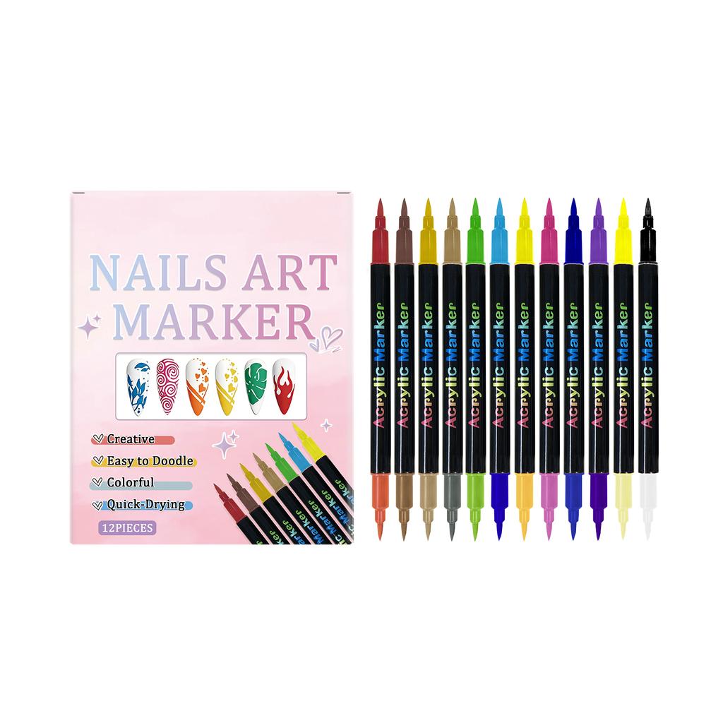 DIY Nail Pen, Painting And Doodling, Nail High,gloss Outlining Pen, Acrylic Pen Set, Colored Paint And Nail Pen,30ML