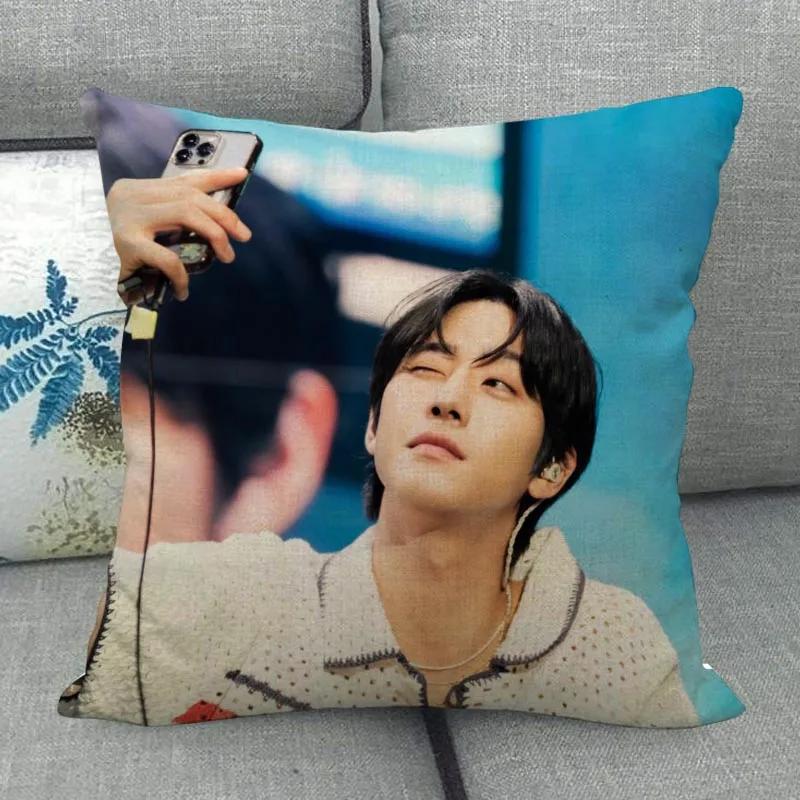 Custom Ahn Hyo Seop Pillowcase Wedding Decorative Cotton Linen Pillow Case For Home Pillowcover 45X45(One Sides)