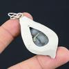 Mothers day Sale Sterling Silver Pear Natural Fume Agate Wedding Flower Pendant