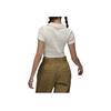 Jordan Casual Short Knit V-Neck T-Shirt With Regular Sleeves Women Tops Beige FN5397-133