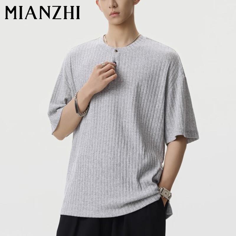 Men s Premium Henley Short Sleeve T-Shirt L