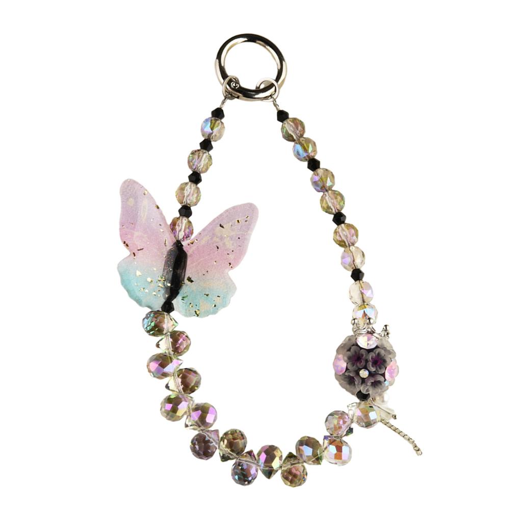 Elegant Butterfly Phone Chain Contemporary Beaded Butterfly Phone Chain Strap Accessory For Style Enthusiasts