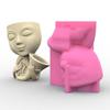 Doll with Horn Shaped Concrete Moulds DIY Vase Molds Silicone Material for DIY