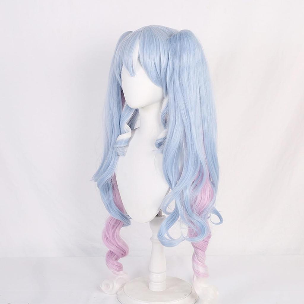 Snow Miku Cosplay Wig, Costume, Disguise, Heat-Resistant Wig, Anime Wig, for Everyday Photography, Halloween, School Festivals, Cosplay Accessories, W