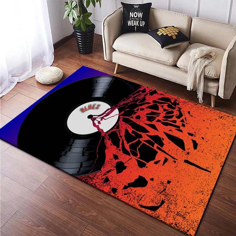 Record CD Creative Carpets Vinyl Record Collection Living Room Decor Area Rugs Music Theme Floor Mat for Bedroom Gamer Room Dorm