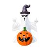 Halloweenská soška ducha a dýně, strašidelný klobouk čaroděje, sluneční brýle, pryskyřičná figurka ducha, socha, sváteční párty, domácí stolní dekorace, ozdoba