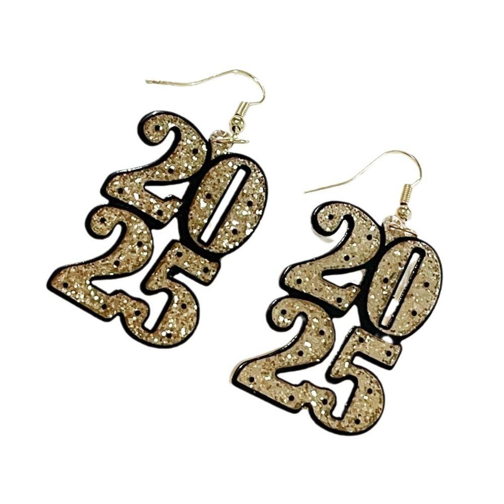 2025 Number Geometric Hanging Earrings Wine Cup Letter Number Figure Earring  Fashion Jewelry