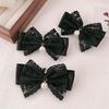 Hair Tie Ribbon Lace Bowknot Decor Imitation Pearl Pendant High Elastic Rubber Band Hair Rope Hair Accessories