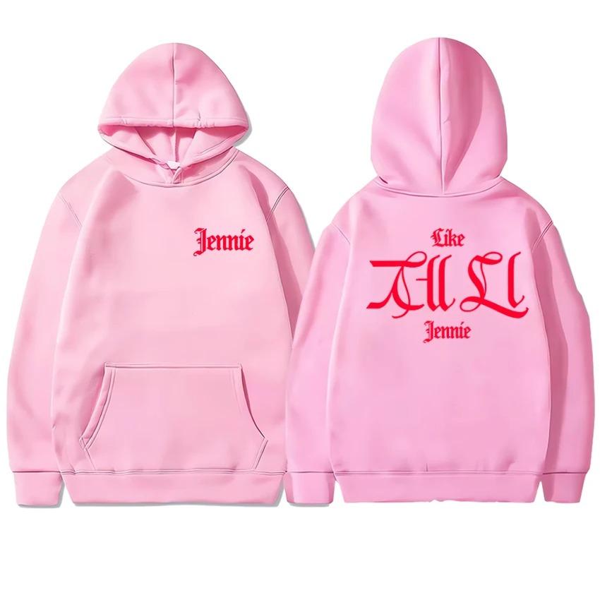 2026 Nieuw in Zoals JENNIE Ruby Album Single Dubbelzijdig Bedrukte Hoodie Unisex Mode Y2k Pullover Mannen Vrouwen Fleece Sweatshirt