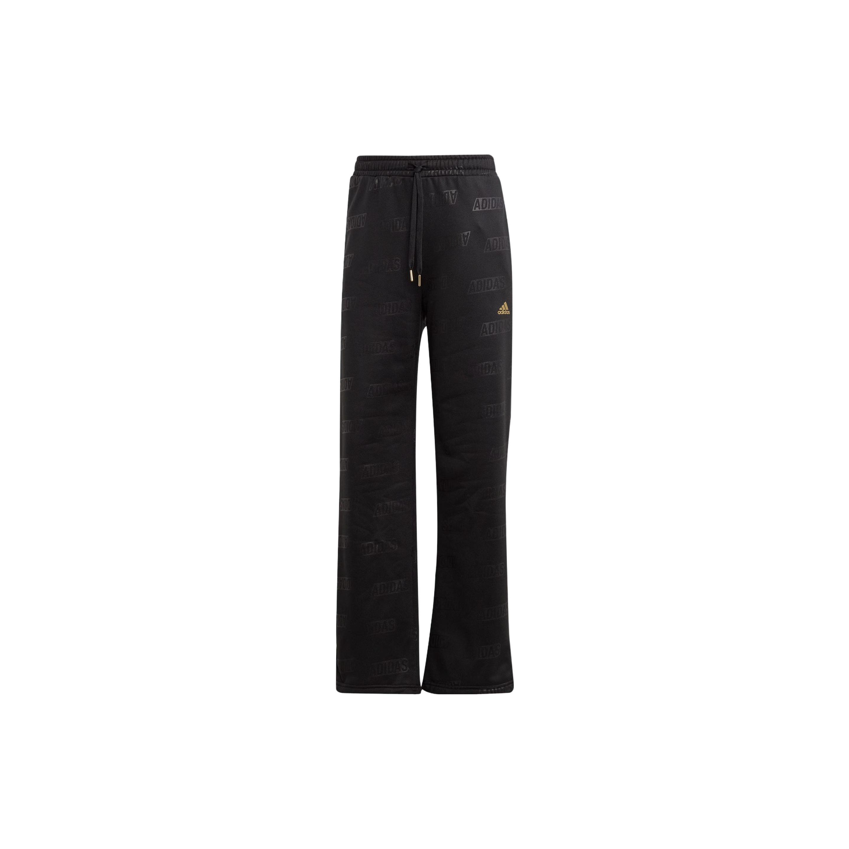 Adidas Womens Embossed Monogram Fleece Pants Black IA3178 S