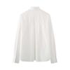 1116 New Spring Women's Clothing Fungus Edge Embroidered Hollow Lace-Up Open Shirt White Long Sleeve Top 116118