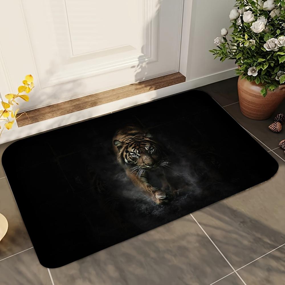 1pc Tiger Doormats Home Carpet Bathroom Absorbent Mats Anti-Slip Mats Home Decor Supplies Carpets Home Kitchen Floor Mats