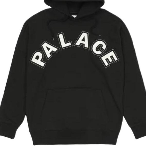Palace FW22 Cut Out Hooded Sweatshirt With Embroidered Logo Print Men Hoodies Black P21CS229
